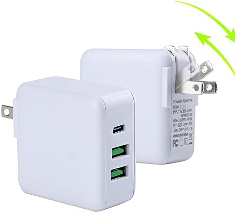 USB punjač C, 3-портовое pregibno klizni brzi punjač snage 40 W, многопортовый adapter PD Power za iPad, iPhone 14/13/12/11 Max Mini,
