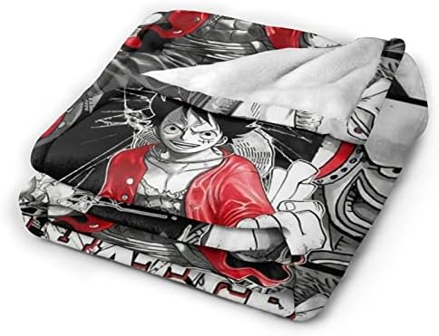 Anime One Piece pokrivač Popularni anime likovi mekanog nejasnog plišanog pokrivača Flanel Lap pokrivač, super ugodan i udoban za kauč