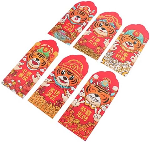 Zodijački pokloni Kineska novogodišnja crvena omotnica: 2022 kineski crveni paketi torba za novac poklon Novogodišnja omotnica 6pcs