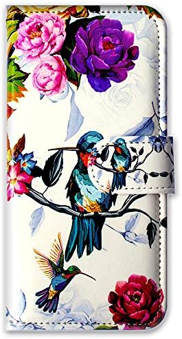 Futrola od 5 do 5, Kolibri u cvijeću, kožna torbica za Flip za ptičji telefon, torbica za novčanik s pretincem za kartice, postolje