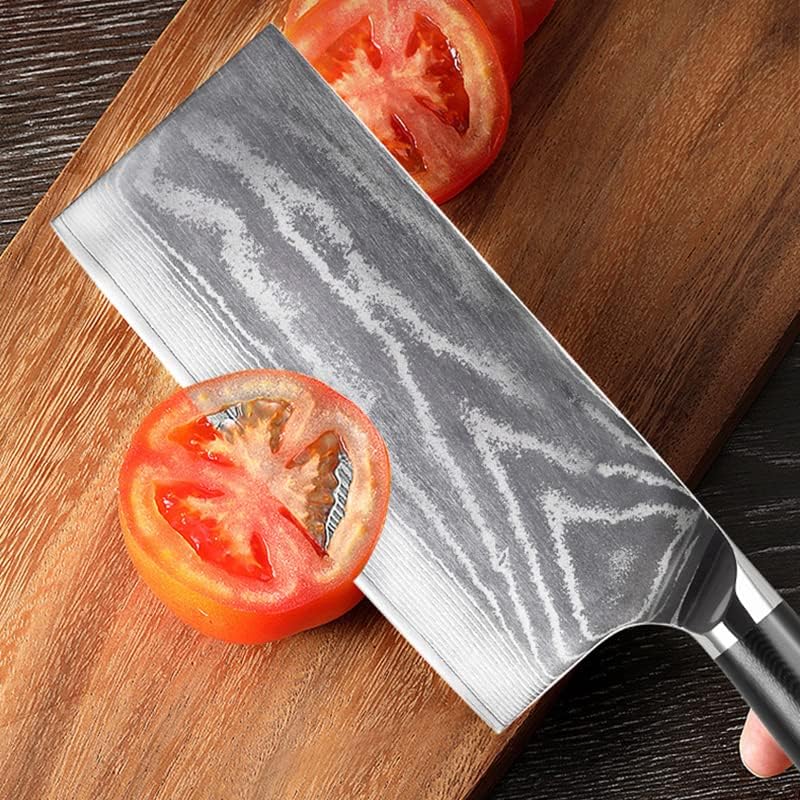 Nož za cijepljenje mesa, 7 -inčni Damask Steel kuhinjski nož Profesionalno oštro meso sjeckani nož za kuhanje sjeckalica