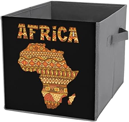 Kente karta Afrike s kockicama za skladištenje tkanina s kockicama od 11 inča sklopive kante za skladištenje s ručkama