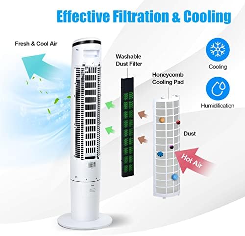 Prijenosni evaporativni hladnjak zraka za sobu, 41-inčni hladnjak na daljinsko upravljanje, 70-inčni vanjski hladnjak za močvaru s