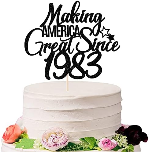 Sodasos čineći Ameriku sjajnim od 1983. torta torta, patriotski rođendanski torta, top, 40. godišnjica zaliha za uređenje zabave, majke