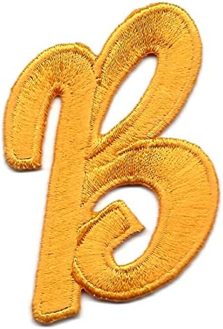 Slova Zlatno žuta skripta 2 slovo b - željezo na izvezenom Appliqueu