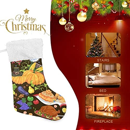 Alaza božićne čarape Dan zahvalnosti set klasični personalizirani veliki ukrasi za čarape za obiteljski odmor dekor zabave 1 paket,
