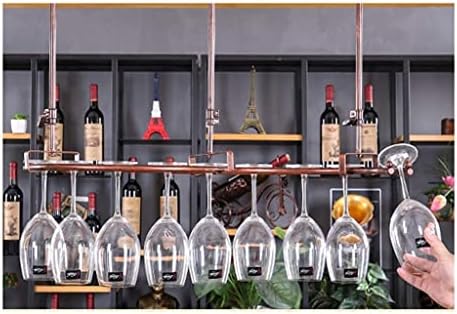 FOVKP stalak za vino, viseći držač za vino, kreativni držač za vino, držač za čašu, držač za staklo naopako, crno, 82 23 cm
