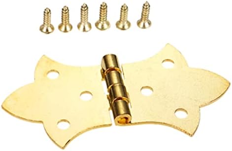 Lukeo 20 komada/set zlatnih šarki DIY hardver namještaja 6-rupa željezna šarka ormara za ormarić vrata i vijak