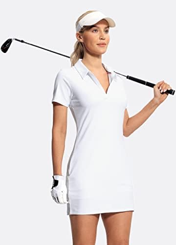 Hiverlay Women Golf Polo haljina s kratkim hlačama i džepovima kratki rukavi V ogrlica teniska haljina dame Atletske haljine