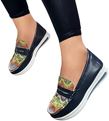 Ženske modne kože okrugli nožni prst niski gornji gornji dio nogu debljine potkoljenice casual cipele žene ležerne cipele široke širine