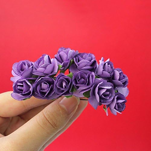 WorldOor® paket od 144pcs Chic Mini Umjetni papir ruža cvijeta za vjenčanje za vjenčanje DIY - ljubičasta