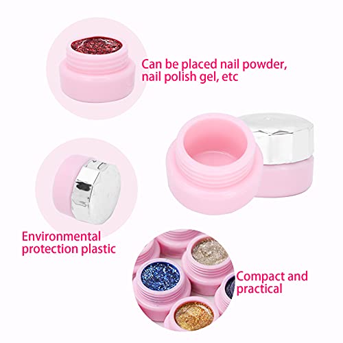 FOKH prah za nokte prazna boca, malu veličinu 3g plastične prazne kozmetičke posude s vijkom za vijak za diy kozmetiku za lakiranje