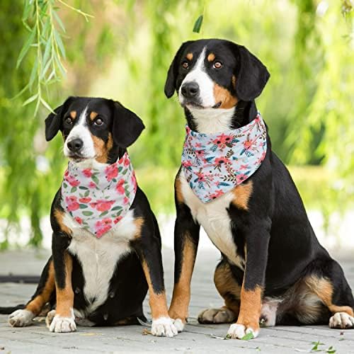 Ennokey Dog Bandanas - Veliki pse Bandane za pse za dječake i djevojčice, praznični cvjetni cvjetni pas bandanas pseći šal za štene
