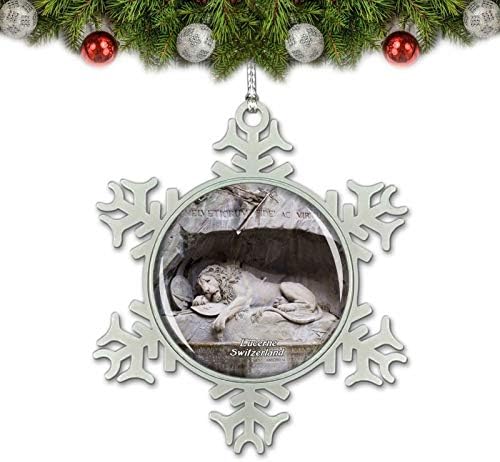 UMSUFA Švicarska lavova spomenik lucerne božićni ukras dekoracija drveća kristalni metalni suvenir poklon