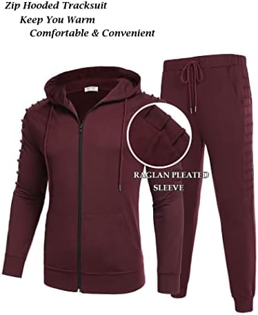 Coofandy muški tracksuits 2 komada puni patentni patentni kapuljača Sweatsuits Atletski jogging odijelo setovi s džepovima