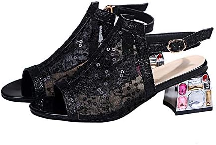 Ženske sandale s niskim blokovima pete modne sjajne sandale za zabavu za zabavu Summer Bohemia casual cipele s kopčom