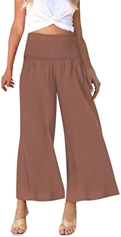 Miashui ženske ležerne hlače 22W 22w ženska ležerna široka noga široka noga ležerne hlače džep okupljene ženske hlače casual