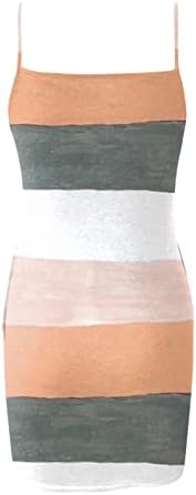 Nokmopo ženska ljetna haljina ležerna modna tiskanja seksi naramenica bez rukava u skladu s džepnom haljinom