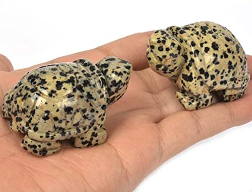 Justinstones Dalmatian Jasper Healing Crystal Crystal Guardian kornjača kornjača džepni kameni figurice izrezbarene draguljske obrtni