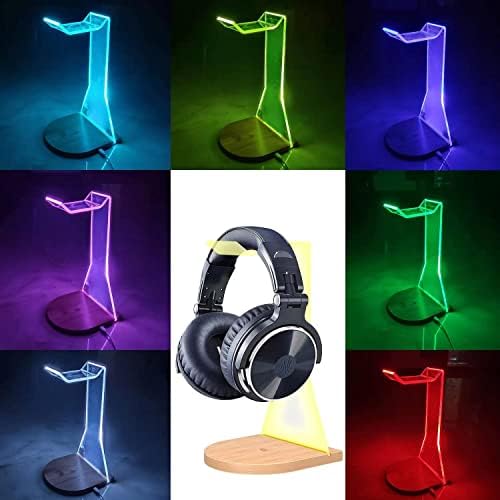 Dahakii stalak za slušalice s RGB svjetlo - plutajući osvijetljeni akrilni dizajn kompatibilan sa svim slušalicama standardne veličine