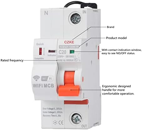 SNKB YCB9ZF-100W 1P WiFi Smart krug prekidača za zaštitu kratkog spoja Timed Smart Recosing Switch daljinski upravljač