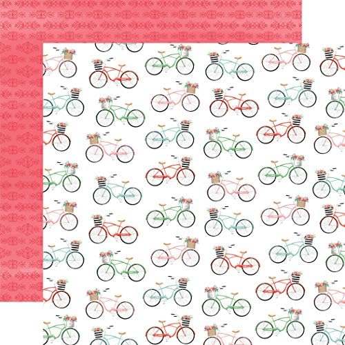 Carta Bella Paper Company Bikes Papir, SAD: Jedna veličina, crvena, ružičasta, zelena, žuta, crna, teal