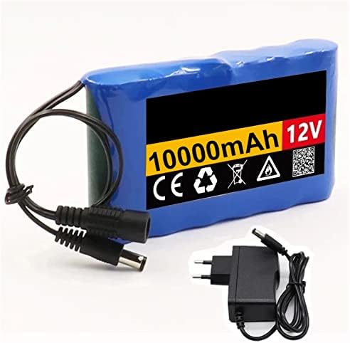 Prijenosna baterija od 12V 10000mAh, litij-ionska baterija 18650, s DC priključkom i punjačem od 12,6 V, za monitor CCTV kamere