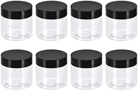 prozirne plastične staklenke s crnim poklopcem 12pcs 2oz/60ml okrugle posude za pohranu hrane za višekratnu upotrebu za kuhinjski organizator