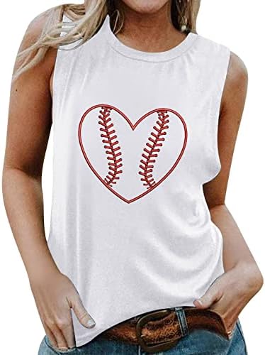 Majice za Bejzbol s naramenicama za žene, ljetne tunike bez rukava s okruglim vratom, opuštenog kroja, ležerna udobna bluza za trčanje