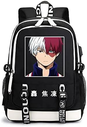 Vivimeng anime ruksak torba na ramenu s USB punjenjem luka unisex anime školska torba s knjižica