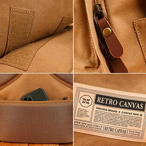 Xinkada platno ruksak Laptop Ruksak Vintage Rockpack Casual Daypack Travel Ruksak za muškarce žene