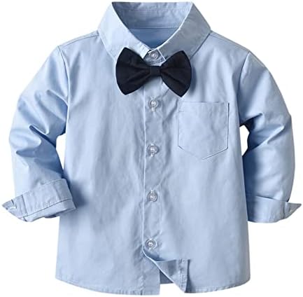 Sangtree Boys Boys odjeća, haljina košulja s bowtie + suspenzijskim hlačama, 3 mjeseca - 14 godina