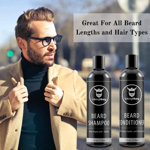Šampon za bradu i regenerator za bradu za muškarce, potpuno prirodni komplet za pranje brade, čisti, omekšava i njeguje kožu zahvaljujući