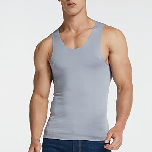 BMISEGM Ljetna muška haljina košulja za mušku ledenu svilenu prsluk Fitness Uska ramena Sports Sports bešavne brze majice