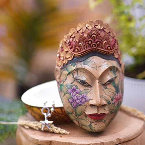 Kutija za nakit od drveta s cvjetnim uzorkom u boji, višebojna, ženski cvijet s Balija'