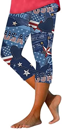 4. srpnja Visoki struk, joga kratke hlače za podizanje kravata boja mekana američka zastava vježba spandex kratke hlače domoljubne