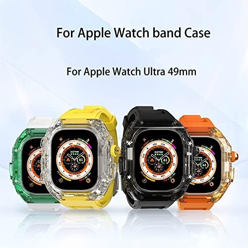 WSCEBCK MOD komplet za Apple Watch Ultra 49 mm Zaštitni naslovnica serija 8 7 6 5 4 SE trake narukvica remen WatchBand Light Desideg