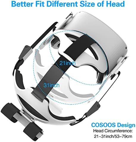 COSOOS remen za glavu za Oculus Quest 2 elitni remen, udoban trak za glavu s nosačem držača baterije za pojačanu udobnost i dugo igranje