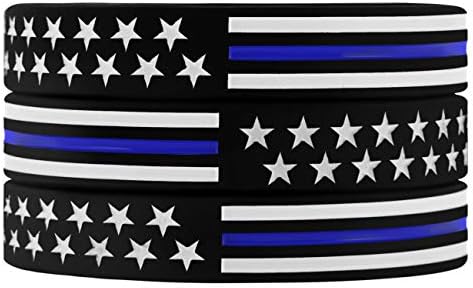 Narukvice s američkom zastavom-Set Narukvica od silikonske gume-Podrška za provedbu zakona za molitvu policajca Pokloni za policajce