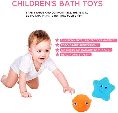 Toyandona Baby Bathtub 4PCS Smiješno učenje zabava zabava Stisnuti za edukativnu kadu škljocanje rane vjeverice za kupanje vode tuš