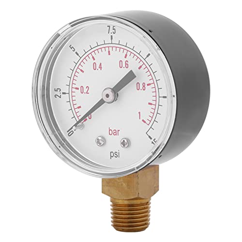 Mjerač tlaka, 1/4 BSPT nit Metal Mini mjerač niskog tlaka za ulje ili vodu za gorivo 0-15PSI/0-1BAR BSPT