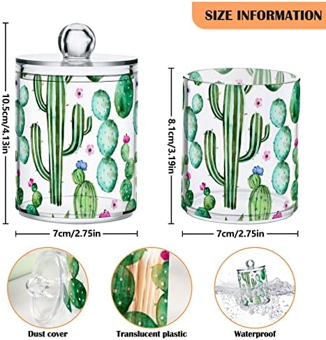 Cactus sočni cvjetni pamučni držač za brisač za kupaonice Staklenke s poklopcima s poklopcima Postavite pamučnu kuglu Okrugli držač