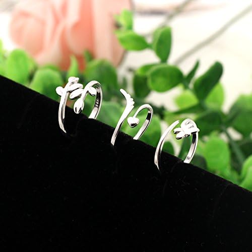 3pcs set otvorenih prstenova od srebra 9925 uzorak prsten za prste prsten za zglobove prsten za prste nakit za plažu poklon za žene