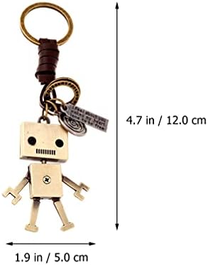Kesyoo kožni novčanik ruksak za ključeve ključa mini robot ključni lanac vintage robot šarm privjesak retro kožni lanac vrpca ring