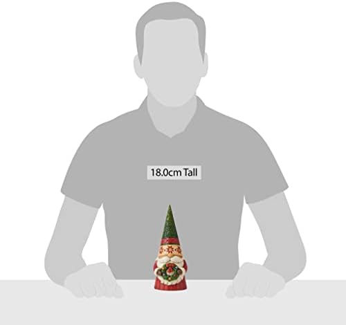 Enesco Jim Shore Heartwood Creek Christmas Gnome koji drži vijenac, 7,09 inča, višebojan