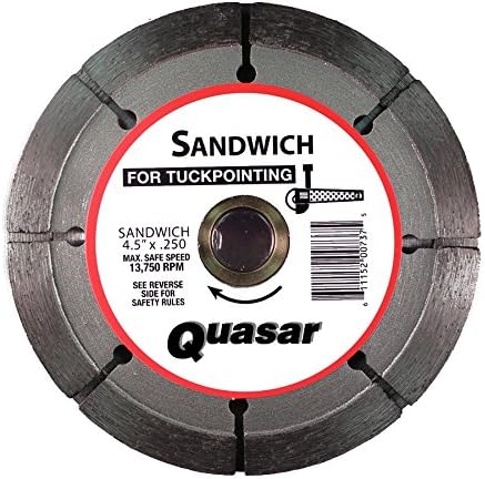 2-PACK Originalni kvazar 4,5 ”tuckpointer sendvič dijamant za uklanjanje minobacača odgovara 5/8-7/8 ARBORS DESNOG kuta