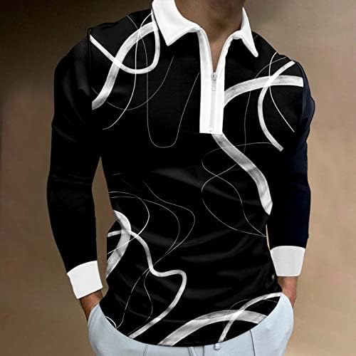 Beuu 2022 Nove polo majice za muške, dugi rukav vintage 3D grafički golf vrhovi Street odjeća casual mišićni dizajnerski košulja