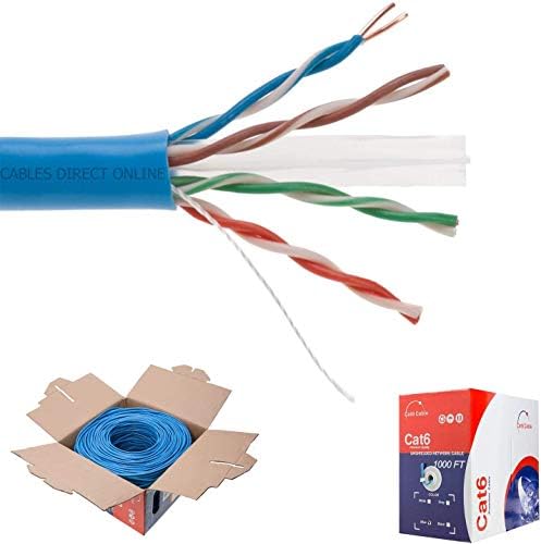Kabeli izravni mrežni kabel od 96 do 1000 stopa plava puna mrežna žica od 23 inča