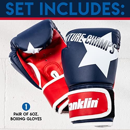 Franklin Sports Future Champs Kids 'Boxing rukavice od 6oz - savršena veličina za početničke boksere u dobi od 5-8 godina - naučite