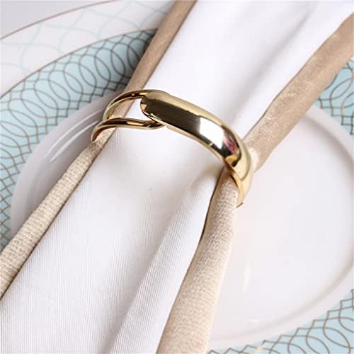 Ganfanren 6 komada zlatne salvete kopče zapadni restoran salveti prsten hotela uska tkanina prsten za vjenčanje